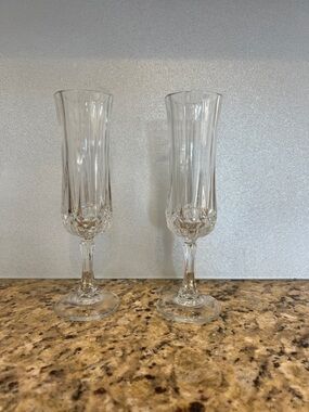 2 St. George Fluted Champagne Glasses